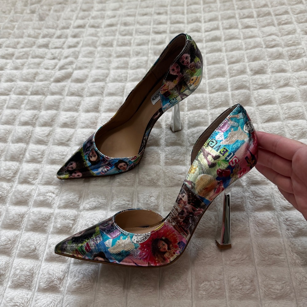 Steve Madden 8 Damzil Comic Pumps Stiletto Heels Novelty Party Going Out